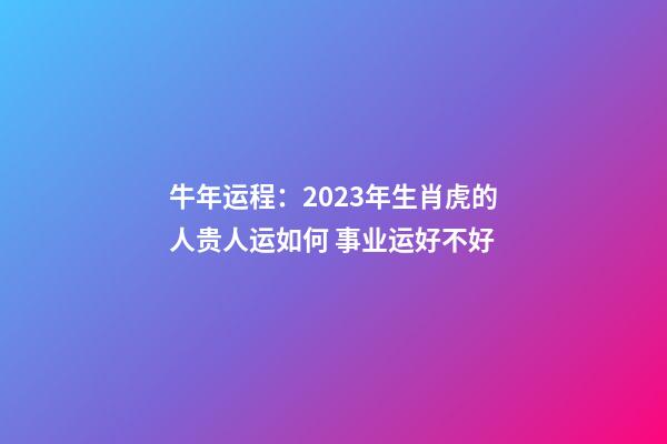 牛年运程：2023年生肖虎的人贵人运如何 事业运好不好